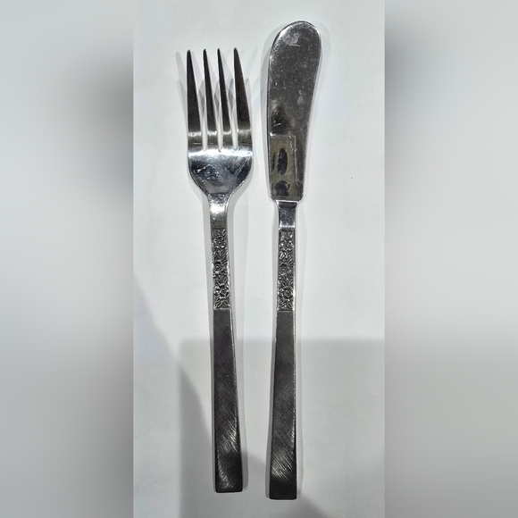 VTG Stanley Roberts Rogers Dorette Stainless Flatware Japan Fork Butter Knife - Picture 1 of 3